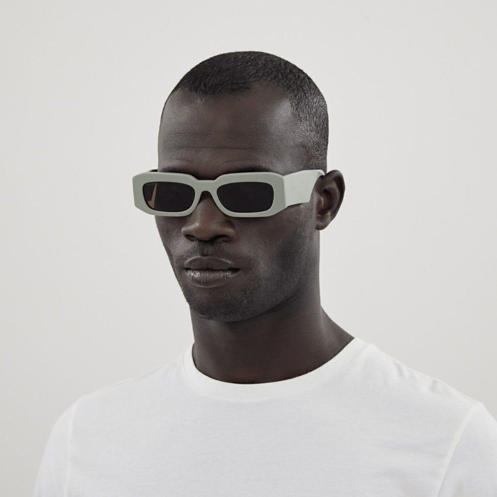 Gucci Sage Green Rectangular Sunglasses with Dark Brown Lenses - Picture 6 of 12